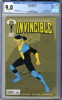 INVINCIBLE #1 (2003) CGC 9.0 WHITE PAGES ROBERT KIRKMAN STORY `1ST INVINCIBLE