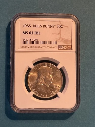 1955 "Bugs Bunny" Franklin Half Dollar - NGC - MS 62 FBL
