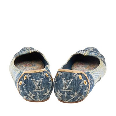 Louis Vuitton Blue Monogram Denim Ballet Flats Size 37 | eBay