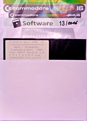 COMMODORE 16/+4 -- CBM-WELT 1989 DISKETTE ZUM HEFT (AKTUELL/CA - DISK)