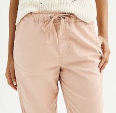 Sonoma Goods For Life Easy Paper Bag Waist Capri Pants Large Blush Pink