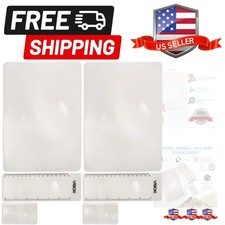 2-Pack Full Page Magnifier Set By Magniset   Fresnel Lens Plastic 7.5  x 10  ...