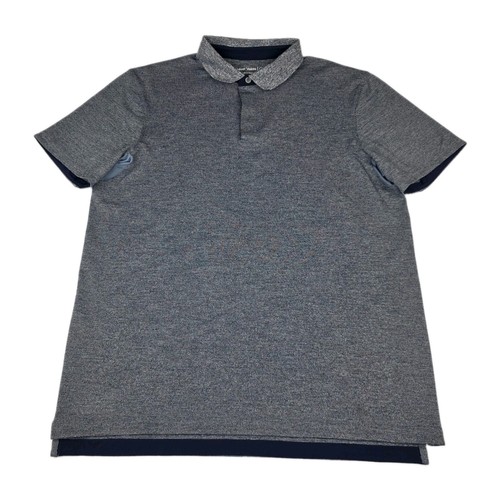 Outdoor Voices Performance Polo Shirt Mens Large Heather Blue Vented SS