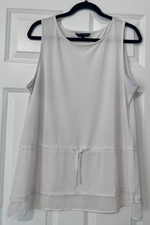Banana Republic  Ivory White  Front Tie  Sleeveless Blouse/Top  Size L