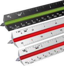 Architectural Ruler Set 3 Durable Aluminum Drafting Tools with Imperial  Me