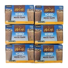 6-PACK McCafe Iced Coffee One Step Mocha Frappe 60 Count K-Cups Pods