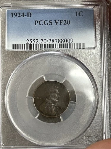 1924 D Lincoln Wheat Cent PCGS VF20
