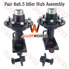 Pair 8x6.5 Lug Superior Shipping Container Wheels Bolt-on Idler Hub Spindle Kit