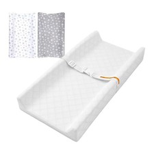 2-Pack Baby Diaper Changing Pad Covers, Organic Cotton Waterproof Liner
