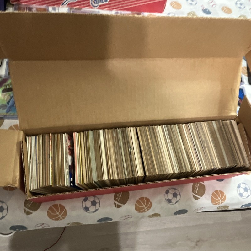 Sports Trading Card Bulk Lot Standard Size Mixed Cards in Storage Box