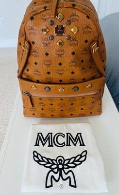 MCM Backpack DUAL STARK Visetos CognacBrown MMK Leather Authentic