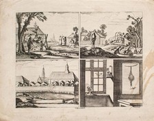 Daniel Chodowiecki Dressur Hund Pferd Illustration Original Kupferstich 18 Jhd