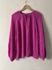 Hush Pink Balloon Sleeve Blouse Size UK 8