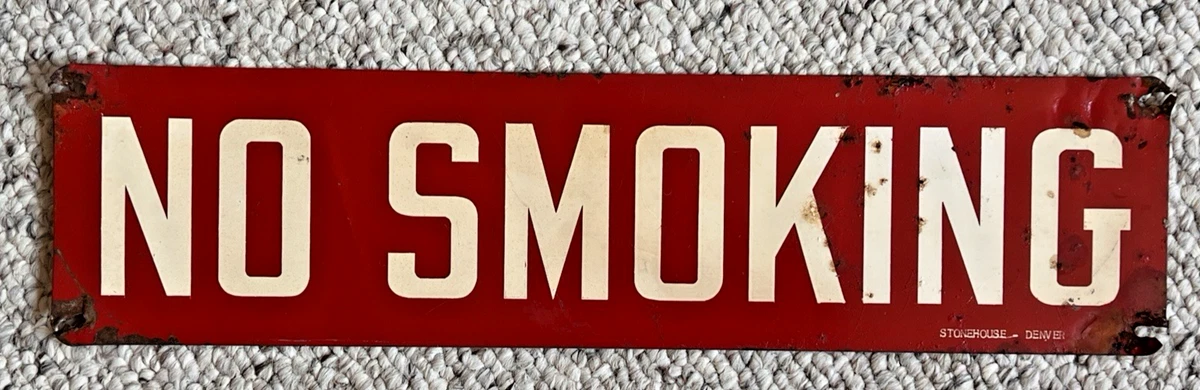 Vintage No Smoking Sign In Original Advertising Signs (1930-1969