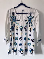 New Raj Imports Lovely White Embroidered Blou...