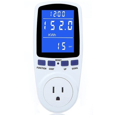 Upgraded Watt Power Meter Plug Home Electrical Usage Monitor 1 Pack, White 