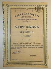 1925 Romania Banca Adjudului Share Certificate Adjud 500 Lei Vrancea