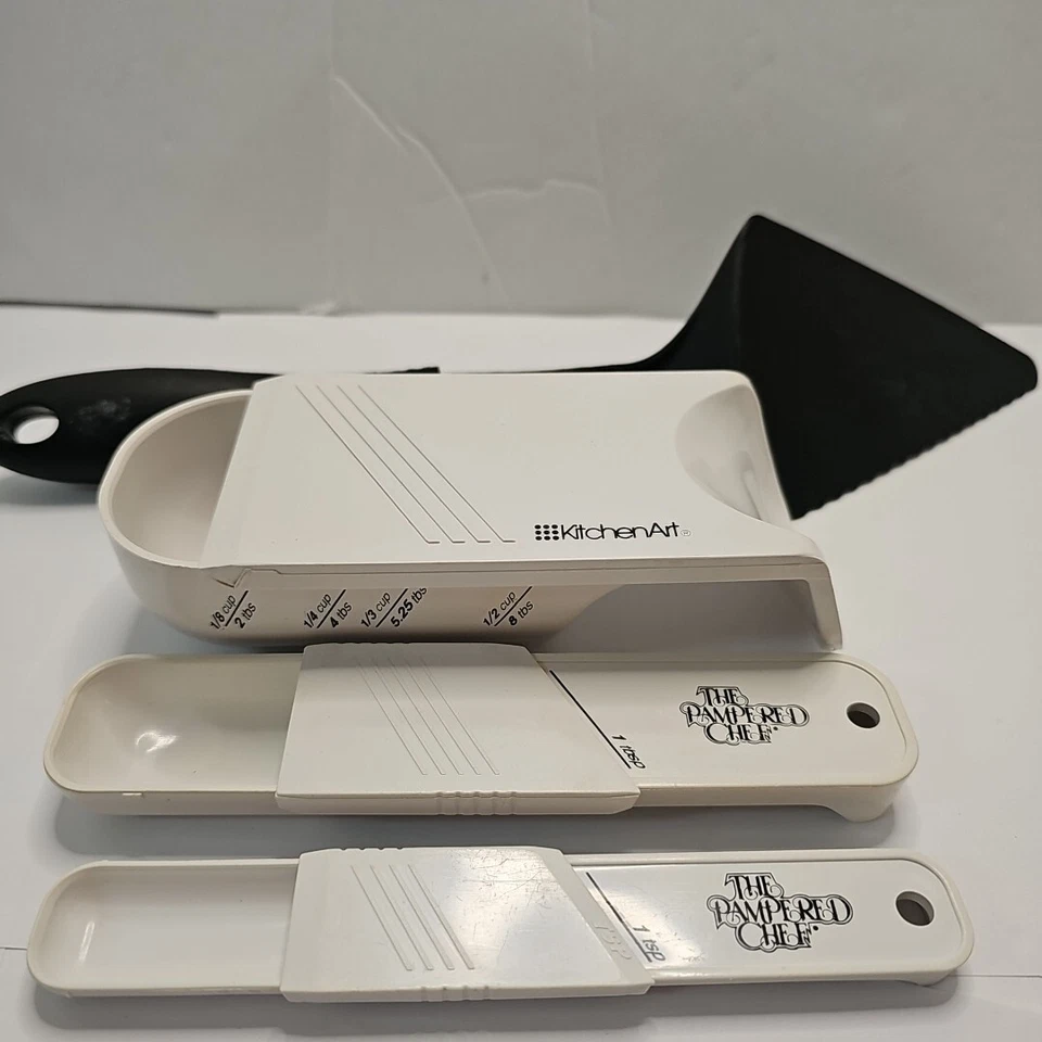 Measuring Lot Of 4 Kitchen Tools Measure Teaspoon Tablespoon Pie Cake Server USA - Image 2 of 4