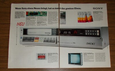 Seltene Werbung vintage SONY SL-C9E Betamax Videorecorder 1982