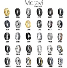 🔥 NEW Tungsten Carbide Ring Comfort Fit Mens Wedding Band Gold IP Silver Black