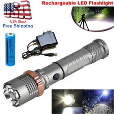 1Pcs Outdoor Aluminum Alloy Flashlight Rechargeable Waterproof Hiking Nightride