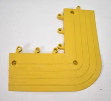 WearWell ErgoDeck Mat Modular Flooring Ramp Corner 6" x 15" Yellow Tile 1 Piece