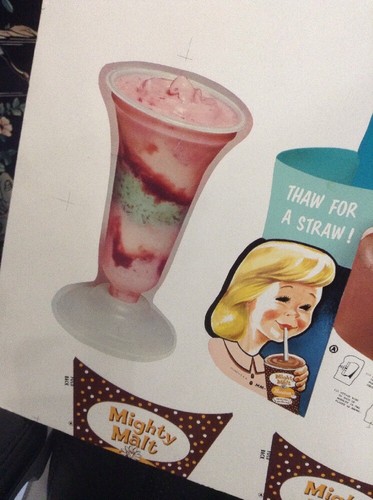 Vintage Borden's Mighty Malt Store Display Schild unbenutzt Factory Proof Milk Dairy - Bild 4 von 10