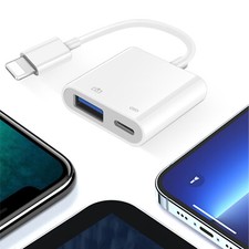 USB Camera Adapter OTG for iPhone 14plus 13 12 11 Pro Max XS-All IOS,Plug Play