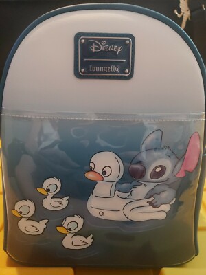 LOUNGEFLY STITCH WATER DUCKLINGS MINI BACKPACK NEW WITH TAGS  display picture 3