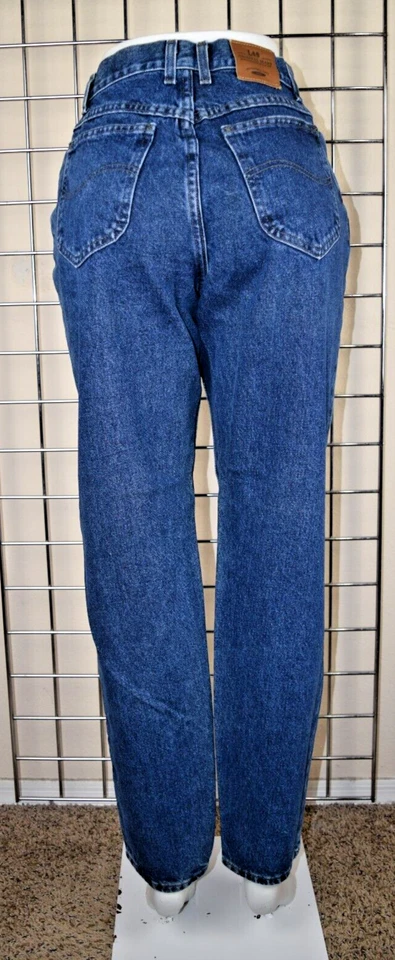 Винтажные джинсы Lee W26 L31 80-е индиго стирка высокая талия сужающиеся приталенные сделано в США - Изображение 3 из 4