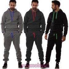 MENS Jumpsuit Sweatshirt Pants Fitness Gym Hooded Sports Pockets New S6602