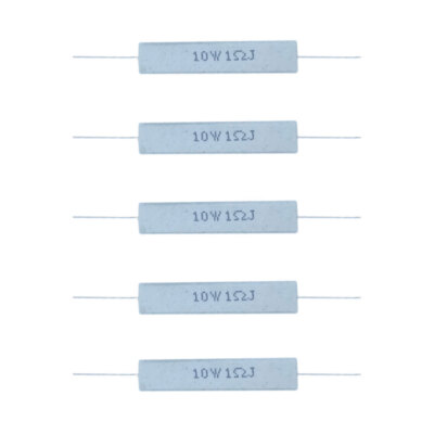 US Stock 5pcs 1 ohm 1RΩJ 10 watt Axial Ceramic Cement Power Resistor 10W NEW