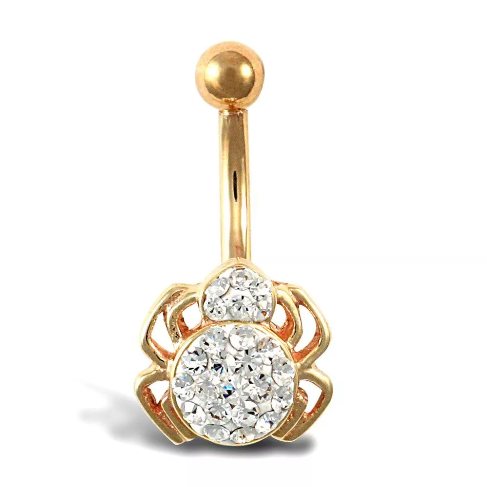 White gold store belly bars