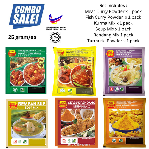 Meat Rendang Fish Curry Kurma Powder Soup Turmeric Powder BABA'S - 6 ...
