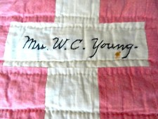 1930-40s Signed Handmade Quilt, excellent