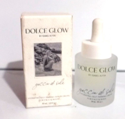 NEW~DOLCE GLOW GOCCIA DI SOLE HYDRATING SELF TANNING SERUM DROPS FACE &BODY~1 OZ
