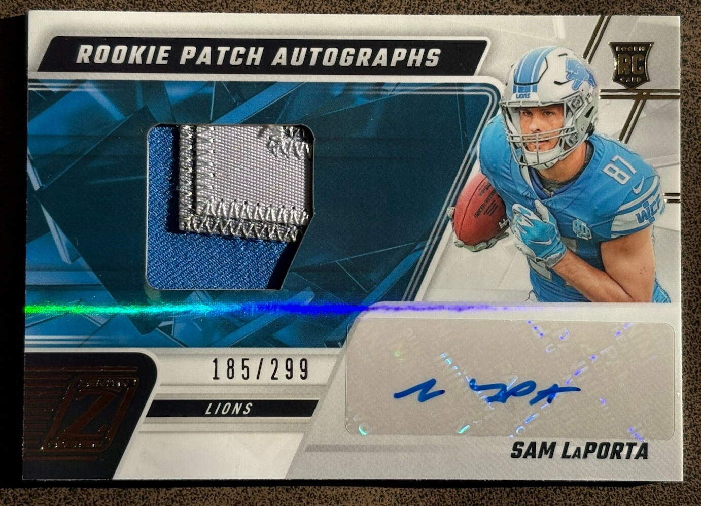 2023 Panini Zenith SAM LAPORTA RC Patch Auto RPA /299 Detroit Lions 🦁