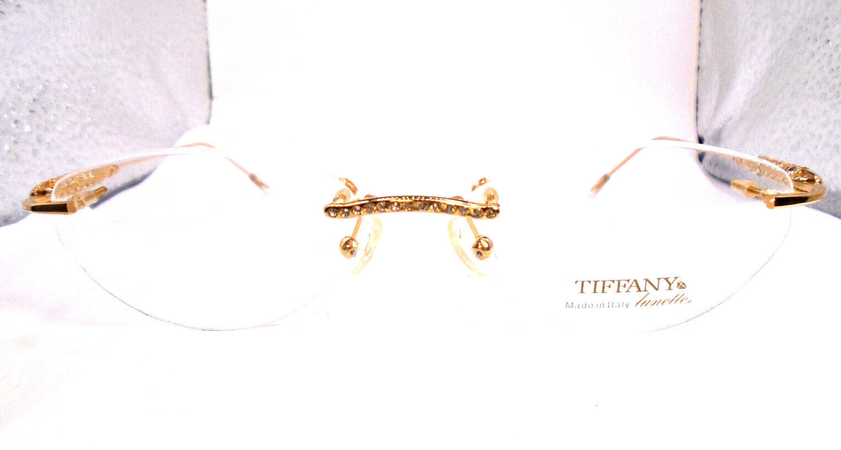 Tiffany Lunettes 23K Gold Plated T790 C4 Gold 52-17 Rimless