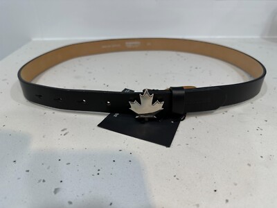 Dsquared2 BEW0023 01500001 2124 Women's Thin Black Leather Belt RRP $399