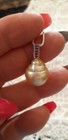 Big Beautiful Baroque Pearl Pendant necklace Pale Gold 15-17,mm South Sea...