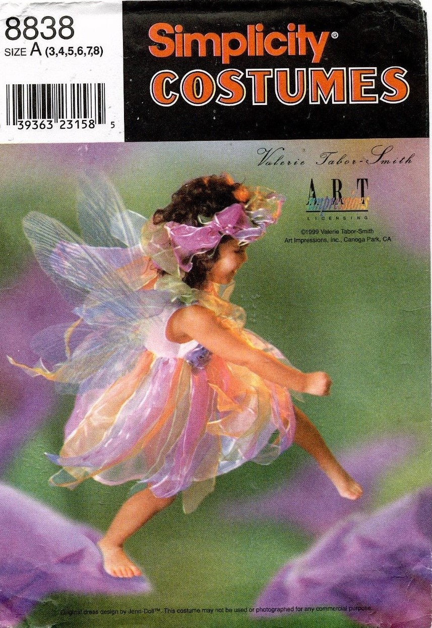Simplicity Child's Fairy Costume Pattern 8838 Size 3-8 UNCUT | eBay