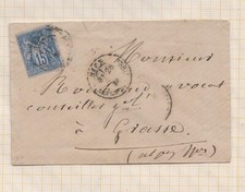 21B510  MARCOPHILIE  TIMBRE SAGE 1880 POUR GRASSE