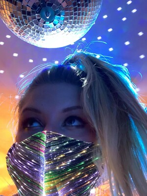 NEW - Fiber Optic LED Color Changing USB Rechargeable Face Mask