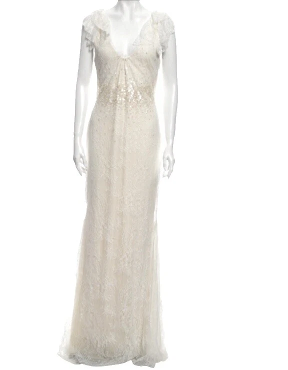 Funda/Columna de Bordado Manga Corta Vestidos de novia