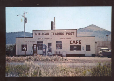 MILLIGAN OREGON MILLICAN TRADING POST GAS STATION RESTAURANT POSTCARD COPY