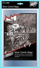 100 ULTRA PRO SILVER SIZE COMIC BOOK BAGS New Storage 7-1/4" x 10-1/2" Sleeves
