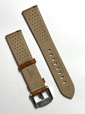 Original Tissot PRS516 20mm BROWN Leather Watch Band Strap T149407