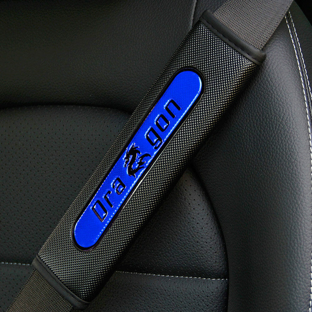 2x Blue SUV Car Safety Seat Belt Shoulder Pads Cover Cushion Harness Universal