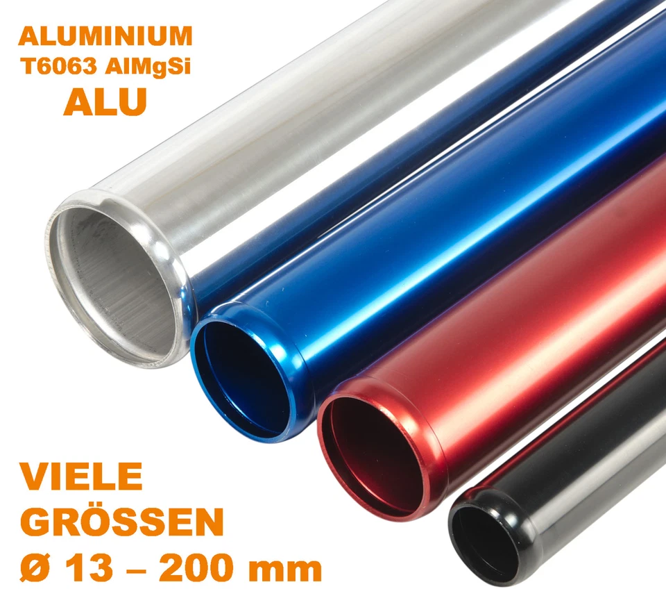1m ALU-ROHR Ø 13-200mm Aluminium Rohr Turbo gebördelt Kühler Ansaugrohr IC Turbo - Bild 1 von 4