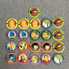 Lot of 21 Pogs The Simpsons From 1994 SkyCaps SkyBox Bongo Comics Group